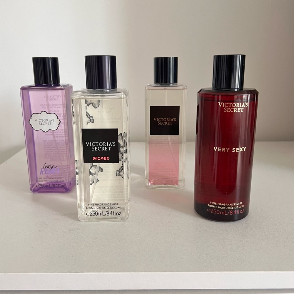 Victoria’s Secret Perfume Mist Bundle. VS Tease Rebel, Very Sexy, Vs Wicked